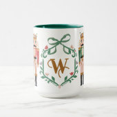 Grappige kerst notenkraker monogram boog mok (Midden)