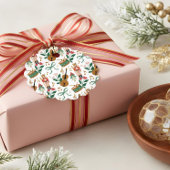 Grappige Kerst Notenkraker Monogram Crest Bow Bedankjes Labels