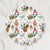Grappige Kerst Notenkraker Monogram Crest Bow Bedankjes Labels (Achterkant)