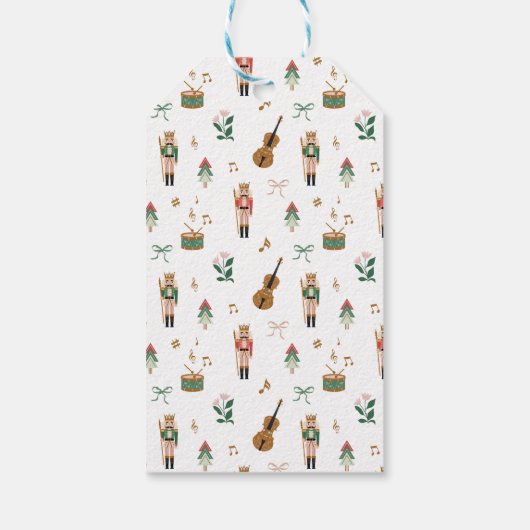 Grappige Kerst Notenkraker Monogram Crest Bow Cadeaulabel (Achterkant)