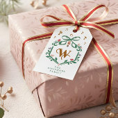 Grappige Kerst Notenkraker Monogram Crest Bow Cadeaulabel