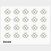 Grappige Kerst Notenkraker Monogram Crest Bow Ronde Sticker (Vel)