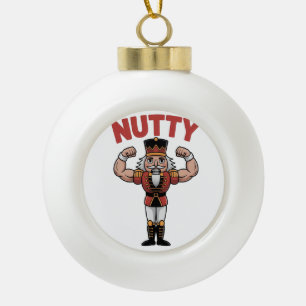 Grappige Kerst Notenkraker Noten Natuurlijke Fitne Keramische Bal Ornament