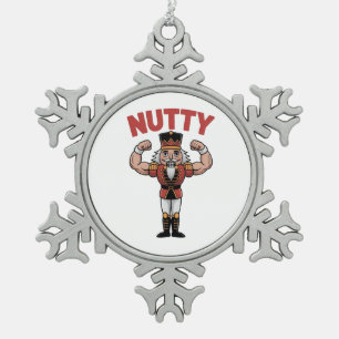 Grappige Kerst Notenkraker Noten Natuurlijke Fitne Tin Sneeuwvlok Ornament
