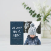 Grappige kerst oh wat leuk was het niet marine feestdagenkaart (Staand voorkant)