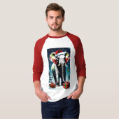 Grappige kerst olifant in Santa Hat T-shirt (Voorkant volledig)
