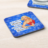 Grappige Kerst Onderzetter Retro Beste Vriendin Di (Linkerzijde)