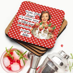 Grappige Kerst Onderzetter Retro Beste Vriendin Ko