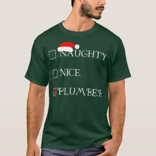 Grappige Kerst Ondeugend Leuke Loodgieter Vakantie T-shirt