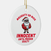 Grappige Kerst Ondeugend of Nice - Bewijs het! Keramisch Ornament (Rechts)