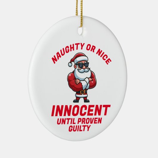 Grappige Kerst Ondeugend of Nice - Bewijs het! Keramisch Ornament (Rechts)