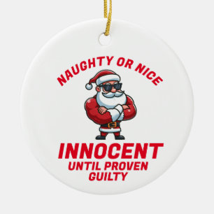 Grappige Kerst Ondeugend of Nice - Bewijs het! Keramisch Ornament