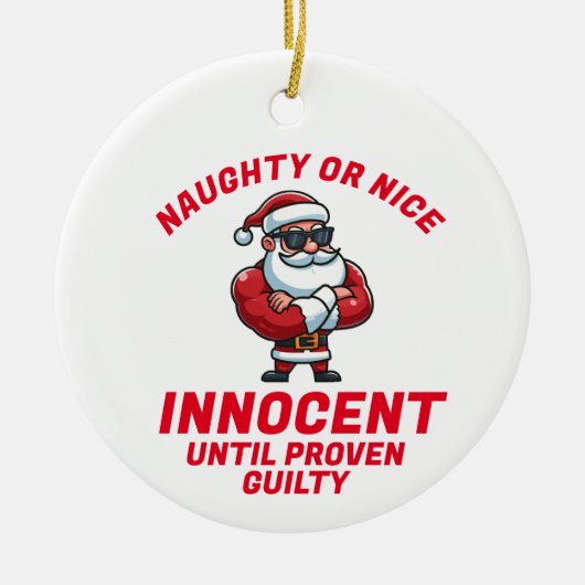 Grappige Kerst Ondeugend of Nice - Bewijs het! Keramisch Ornament (Voorkant)