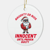 Grappige Kerst Ondeugend of Nice - Bewijs het! Keramisch Ornament (Links)