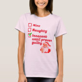 Grappige Kerst Ondeugend of Nice - Bewijs het! T-shirt (Voorkant)