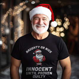 Grappige Kerst Ondeugend of Nice - Bewijs het! T-shirt