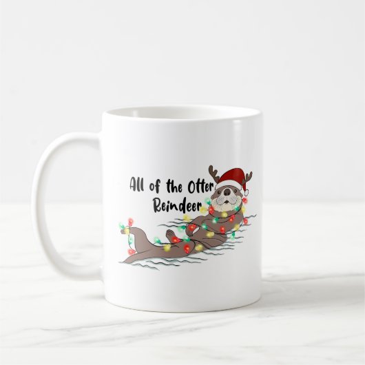 Grappige kerst otter koffiemok (Links)