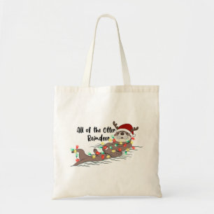 Grappige kerst otter tote bag