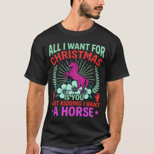 Grappige Kerst Paard Eenhoorn Liefhebber T-shirt