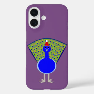 Grappige Kerst Pauw iPhone 16 Hoesje