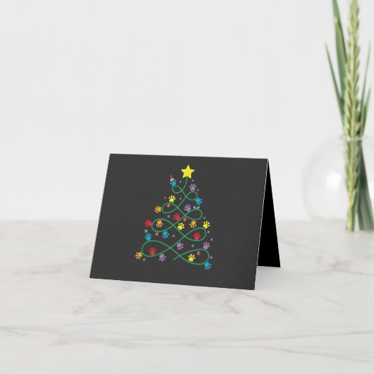Grappige kerst Paw Tree Puppy Paws GIft (Voorkant)