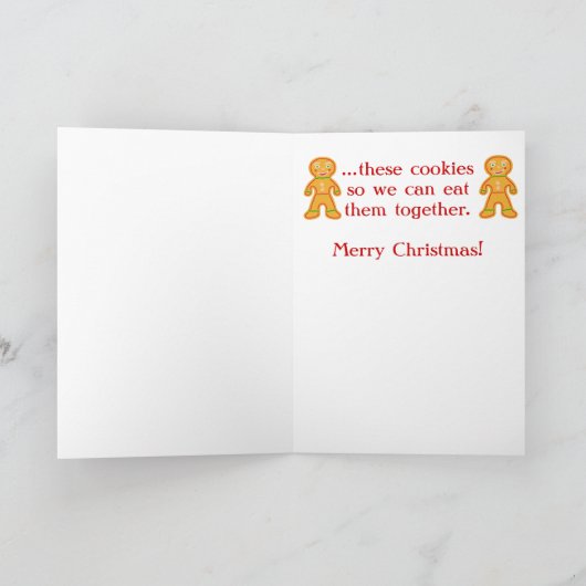 Grappige kerst peperkoek Cookie Joke Feestdagen Kaart (Binnen)