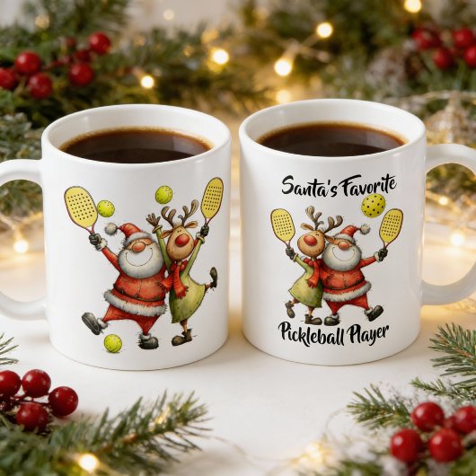 Grappige kerst pickleball koffiemok