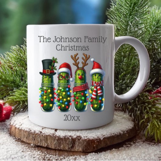 Grappige Kerst Pickles Familienaam Koffiemok