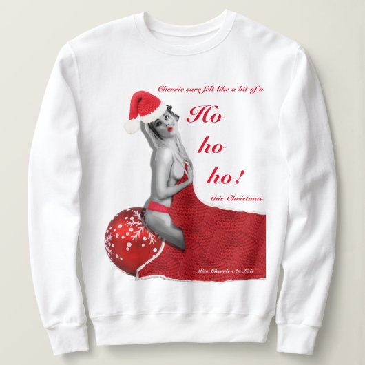 Grappige kerst Pinup Home Joke Dames Xmas Jumper Trui (Design voorkant)