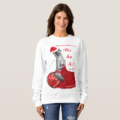 Grappige kerst Pinup Home Joke Dames Xmas Jumper Trui (Voorkant volledig)