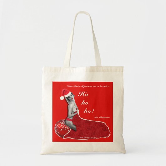 Grappige kerst Pinup Joke Dames Xmas Shopper Bag Tote Bag (Voorkant)
