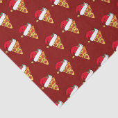 Grappige Kerst Pizza Slices in Santa Hoeden Rood Tissuepapier (Detail)