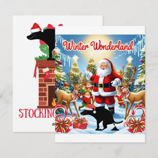 Grappige kerst poepen hond humor feestdagenkaart (Voorkant / Achterkant)