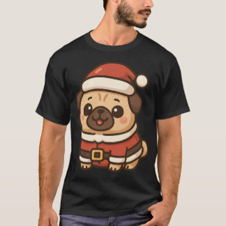Grappige Kerst Pug T-shirt