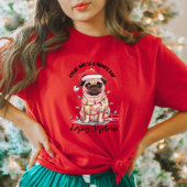 Grappige kerst Pug Vrouwen T-shirt