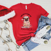 Grappige kerst Pug Vrouwen T-shirt