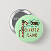 Grappige Kerst Pun Citizen Cane Ronde Button 5,7 Cm (Voorkant /achterkant)