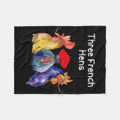 Grappige Kerst Punt Drie Franse Hennen Kippen Puns Fleece Deken (Voorkant (Horizontaal))