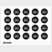 Grappige Kerst Punt Drie Franse Hennen Kippen Puns Ronde Sticker (Vel)