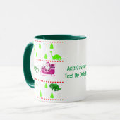Grappige kerst pyjama dinosaurus, Xmas Party Mok (Voorkant links)