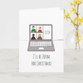 Grappige kerst quarantaine sociale afstand kaart (Gele Bloem)