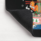 Grappige Kerst Ramen Kat Eet Noedels Japans Muismat (Hoek)