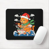 Grappige Kerst Ramen Kat Eet Noedels Japans Muismat (Met muis)