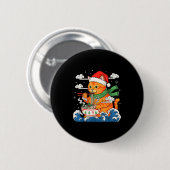 Grappige Kerst Ramen Kat Eet Noedels Japans  Ronde Button 5,7 Cm (Voorkant /achterkant)