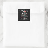 Grappige Kerst Raven Ik ben prima Burn-out Sarcast Vierkante Sticker (Tas)