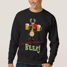 Grappige Kerst Reindeer Bier Drinken Feestje Dronk