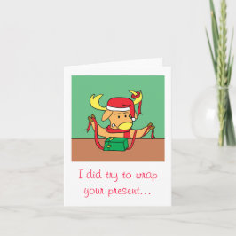 Grappige Kerst Reindeer Cartoon Wenskaart Feestdagen Kaart