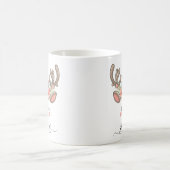 Grappige Kerst Reindeer Gezichten Aangepaste Naam Koffiemok (Center)