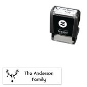 Grappige Kerst-reindeer kop gezinsnaam Zelfinktende Stempel (In situ)