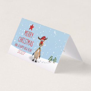 Grappige Kerst Reindeer Nieuwjaar Boom 2026 Kaart